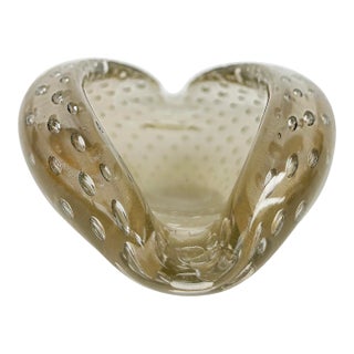 Mid-Century Murano Glass Bullicante Aventurine Free Form Bowl, Italy For Sale