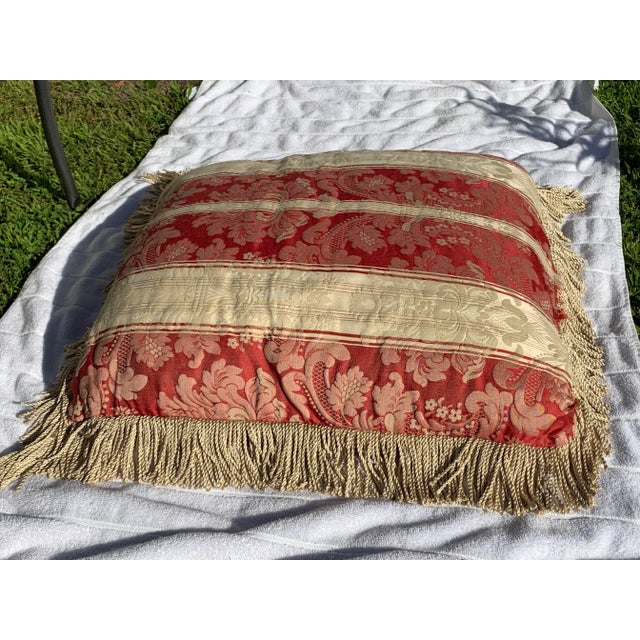 A unusual shape a square right ? For some reason this one seems a perfect one for some reason. Nica red Florentine scroll...