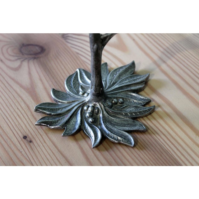 1970s Floral Pewter Candlestick, 1970s For Sale - Image 5 of 10