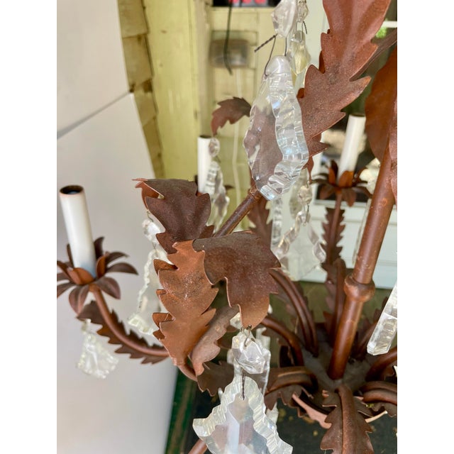Tole Crystal Chandelier For Sale - Image 11 of 11
