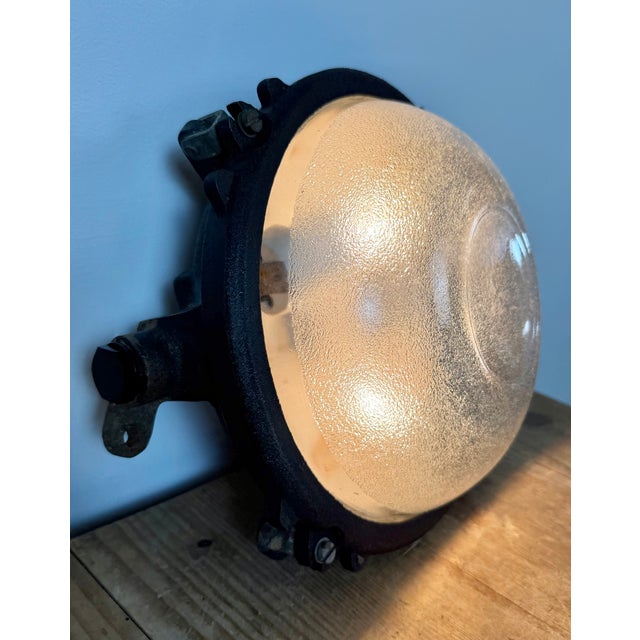 Industrial Black Cast Iron Ceiling Light from Elektrosvit, 1960s For Sale - Image 14 of 15