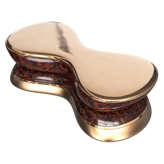 "L'uovo" Coffee Table With Bronze, Handmade For Sale - Image 4 of 6