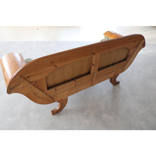 Green Vintage Biedermeier Style Sofa Bench, 1960s For Sale - Image 8 of 11