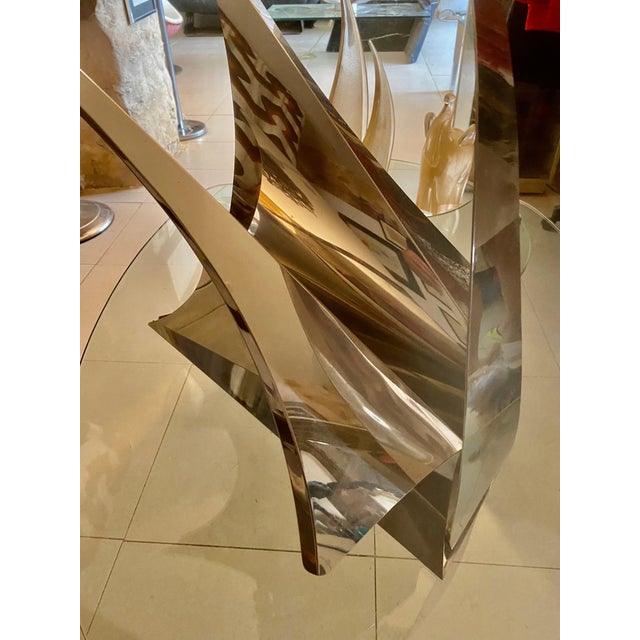 Swan Inox News Paper Holder, Italy, 1970s For Sale - Image 4 of 7