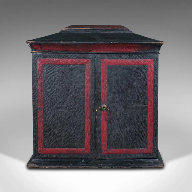 Victorian 1870s Antique Victorian English Leather Correspondence Box For Sale - Image 3 of 11