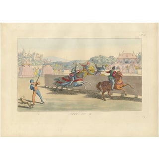 P. Mercuri, Medieval Tournament with Knights and Spectators, 1845, Paper For Sale