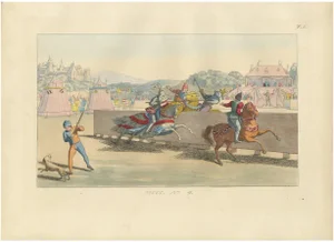 P. Mercuri, Medieval Tournament with Knights and Spectators, 1845, Paper