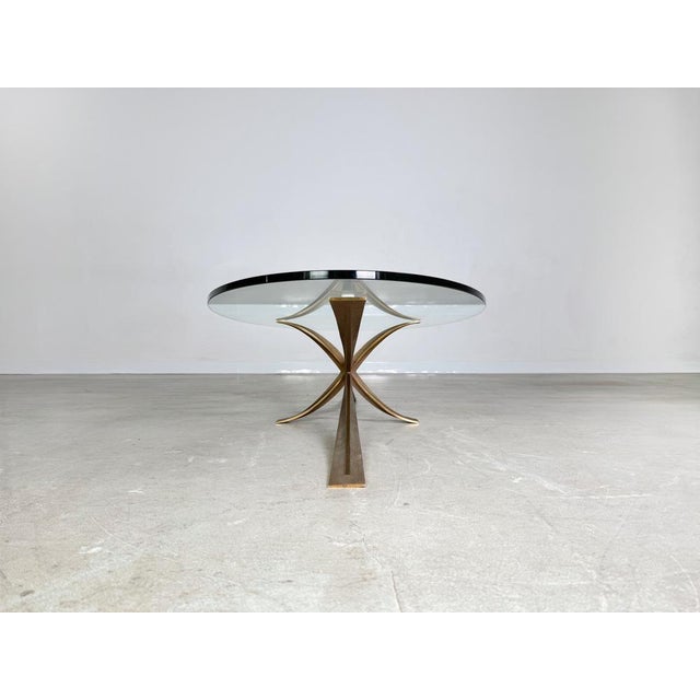 Metal Vintage Coffee Table in Bronze Glass by Michel Mangematin, 1960s For Sale - Image 7 of 10