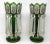 Antique Crystal Bohemian Emerald Green Enamel Pair Overlaid Lusters Candlesticks For Sale - Image 9 of 9