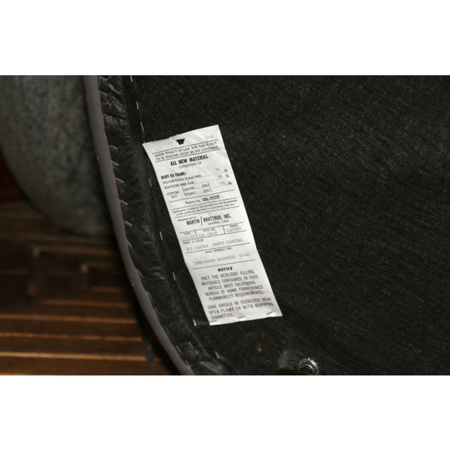Vintage Pair of Gray Leather Channel-Tufted Club Chairs by Martin/Brattrud, 1987 For Sale - Image 14 of 14