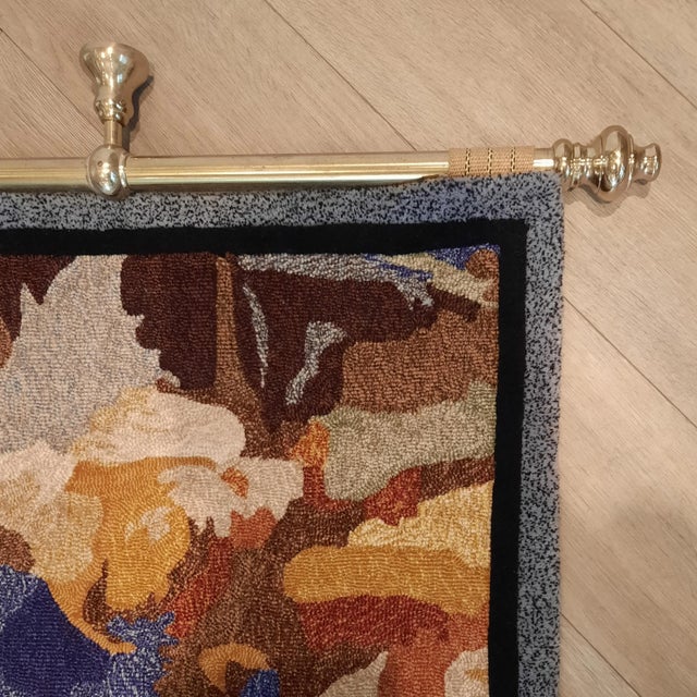 Impressionist Handmade Horse Racing Rug, 2000s For Sale - Image 6 of 8