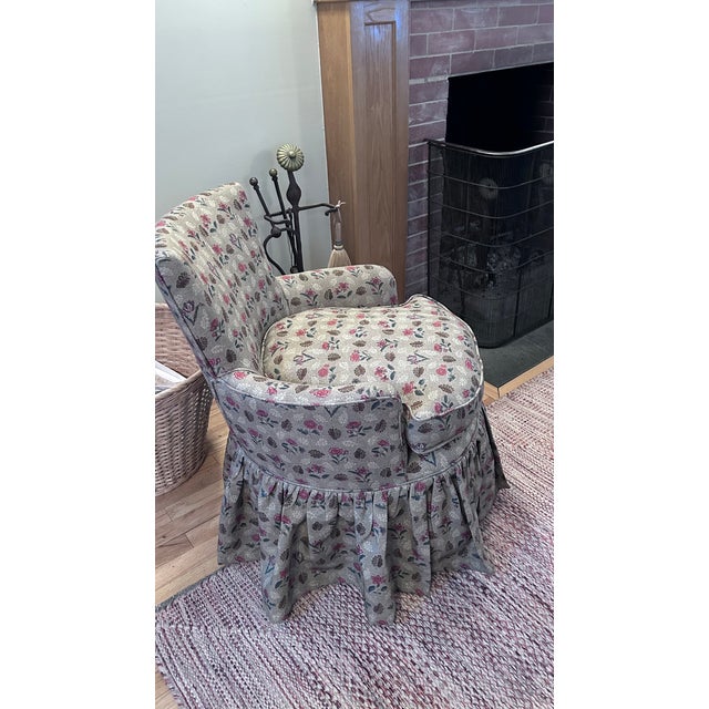 2000 - 2009 Vintage Upholstered Slipper Chair For Sale - Image 5 of 7