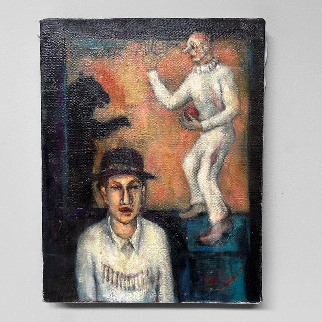 Higo, Circus, 1960s, Oil on Canvas For Sale - Image 9 of 9