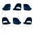 Knoll Saarinen Executive Armless Chairs in Navy Velvet, Lunar White Legs - Set of 6 For Sale