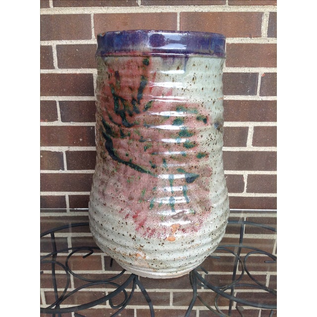 1970s Studio Pottery Floor Vase For Sale - Image 4 of 11