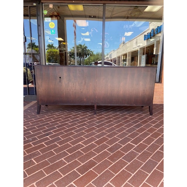 McGuire Modern Barbara Barry for Baker / McGuire Rattan, Oak & Raffia Sideboard Buffet For Sale - Image 4 of 11