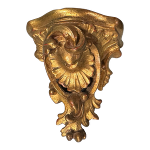 Vintage Antique Italian Style Gilt Decorated Miniature Wall Hanging Shelf