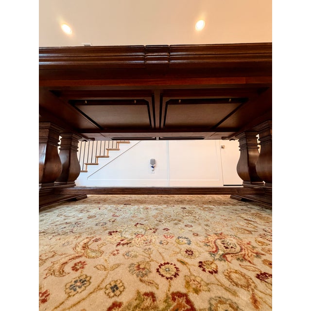 Attributed to Jonathan Charles “Huntingdon” Extending Dining Table | Solid Wood | Seats 12 For Sale - Image 10 of 12