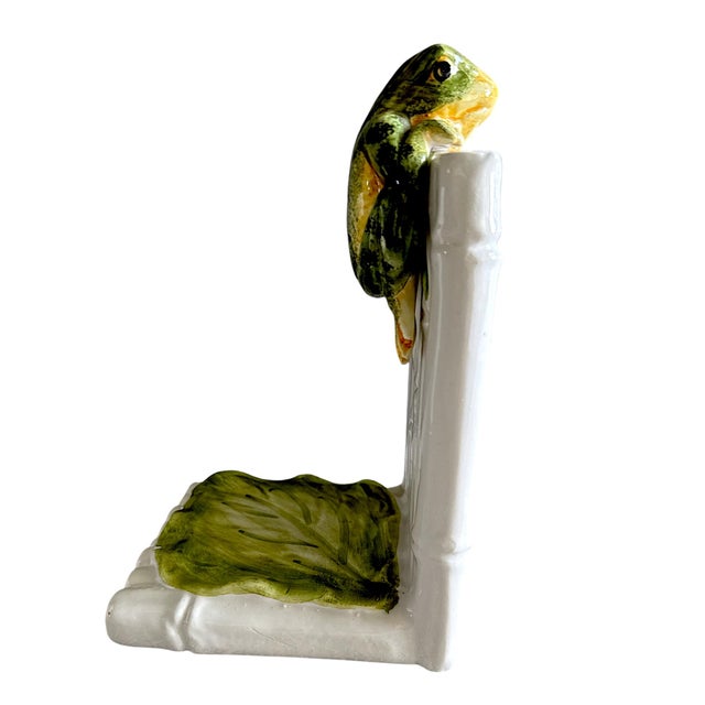Mid-Century Italian Ceramic Frog Bookends, Circa 1950s For Sale In Los Angeles - Image 6 of 11