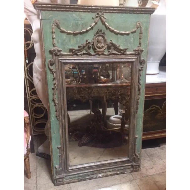 Late 18th Century Italian Green & Gold Mirror For Sale - Image 12 of 12