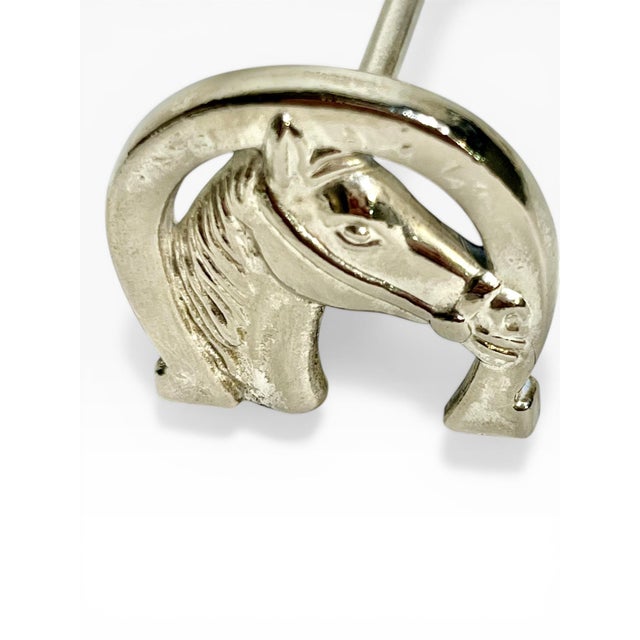Mid 20th Century Silver Plate Horse Head Knife Rests – Equestrian French Style - Set of 6 For Sale - Image 6 of 6