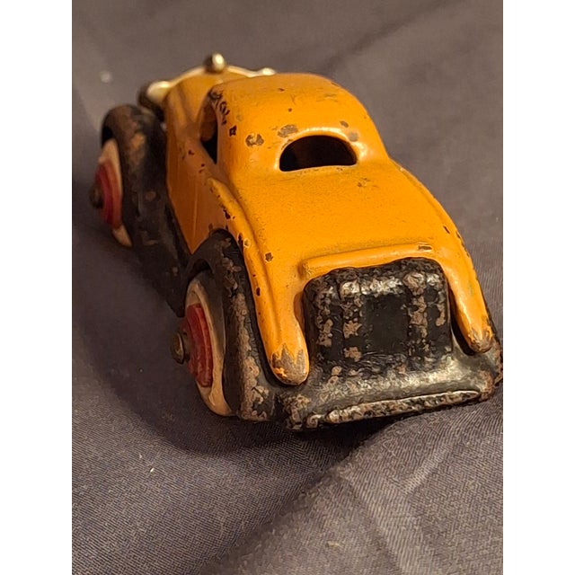 1930s Antique Hubley Terraplane Cast Iron Coupe Toy - 3.75" Orange Streamlined Series For Sale - Image 5 of 18
