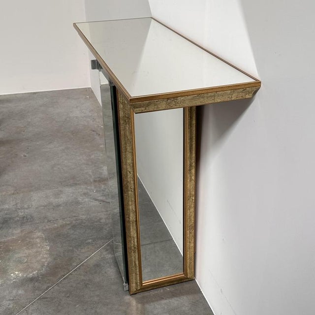 Vintage Deknudt Mirrored Console Table with Hidden Cabinet, Belgium, 1970s For Sale - Image 6 of 10