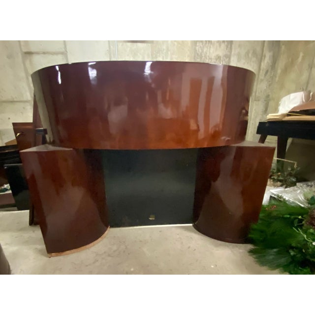 Brown 1940s Art Deco Mahogany Fireplace Mantel For Sale - Image 8 of 11