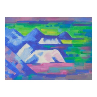 Large Scale Painted Desert Oregon Abstracted Landscape -- Spring Mountain View by Erle Loran For Sale