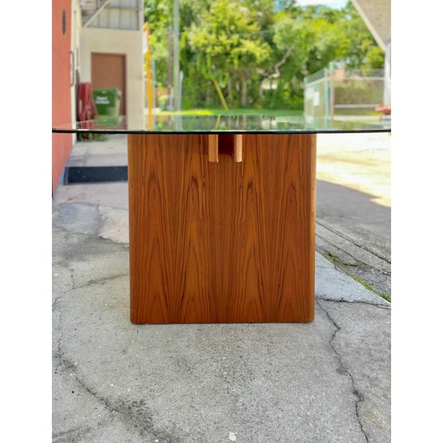 Danish Modern Modular Dining Table With Glass Top | by Gustav Gaarde for Trekanten For Sale - Image 10 of 12