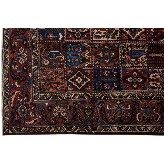 1920s Handmade Antique Persian Bakhtiari Wool Rug With Allover Multicolor Design For Sale - Image 4 of 7