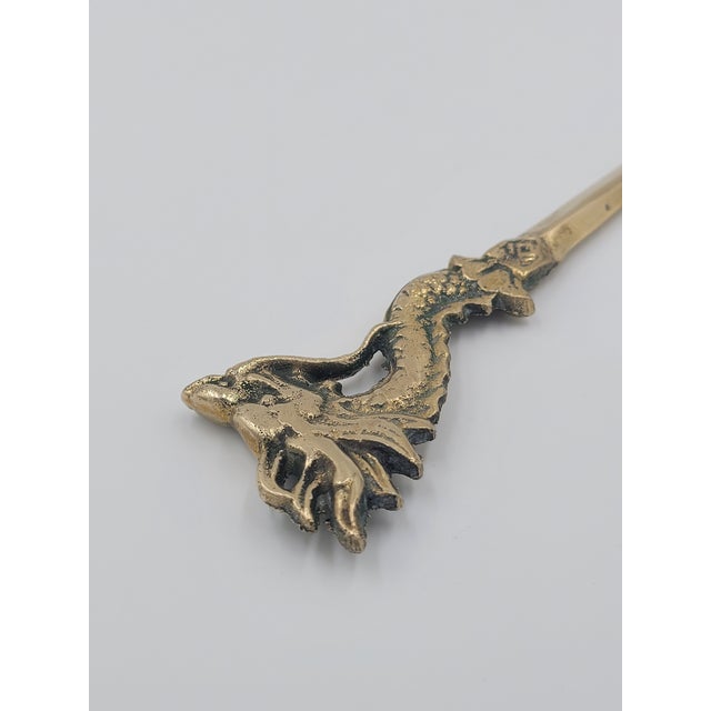 Mid 20th Century Solid Brass Dragon Letter Opener For Sale - Image 9 of 11