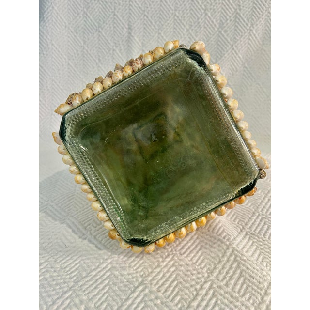 “Vintage Mid-Century Shell-Encrusted Decanter or Memory Bottle – Folk Art Coastal Grotto Shellwork.” For Sale - Image 11 of 12