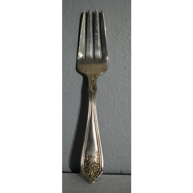 Victorian Vintage Basket of Flowers by D&h Sterling Silver Fork For Sale - Image 3 of 13