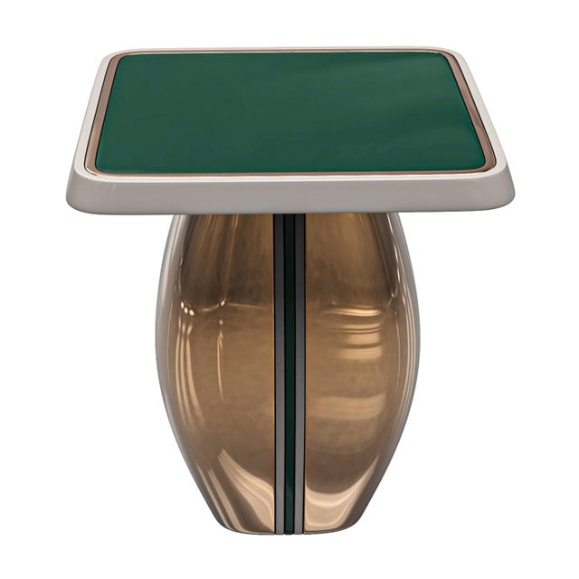 Not Yet Made - Made To Order "Signora" Side Table With Bronze and Stainless Steel, Handmade For Sale - Image 5 of 5