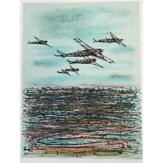 Artist: Jean Carzou Country: France Title: Untitled 17 Medium: Original Lithograph Marks: Not signed, not numbered Paper:...