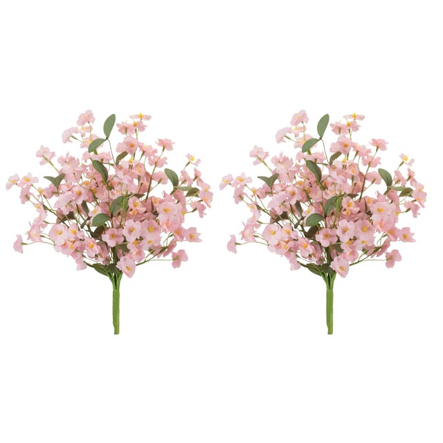 Rustic Mini Blush Floral Bush (Set of 2) For Sale - Image 3 of 3