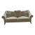 Contemporary White Fabric Sofa With Swirl Pattern, Blond Wood Curved Legs For Sale
