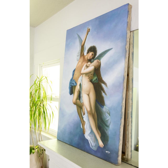 William Adolphe Bouguereau the Abduction of Psyche Masters Study Oil on Linen For Sale - Image 9 of 17