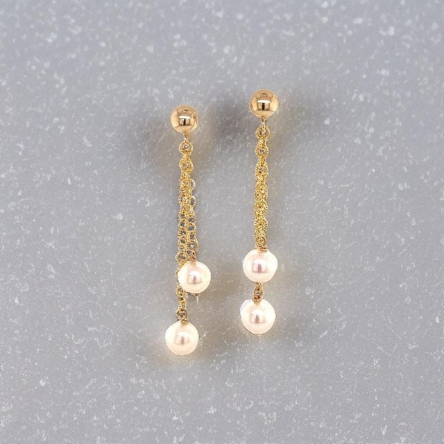 Akoya Pearl Earrings 14k Yellow Gold Certified For Sale In New York - Image 6 of 14