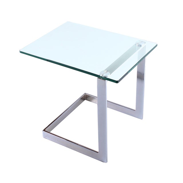 Vintage Cantilever Side Table in Chrome and Glass from Gebra, 1980s For Sale - Image 15 of 15