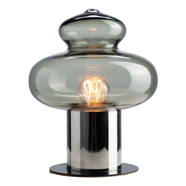 Space Age Chrome and Glass Table Lamp For Sale