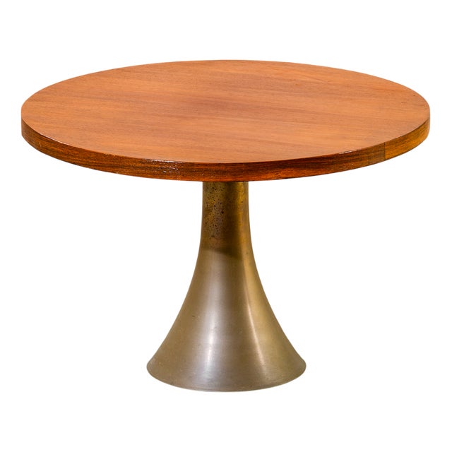Bronze and Wood Coffee Table by Angelo Mangiarotti, 1950s For Sale