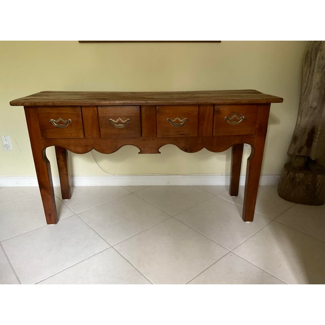 Antique Farmhouse Console Table Handcrafted Rustic Credenza Vintage Country For Sale - Image 17 of 17