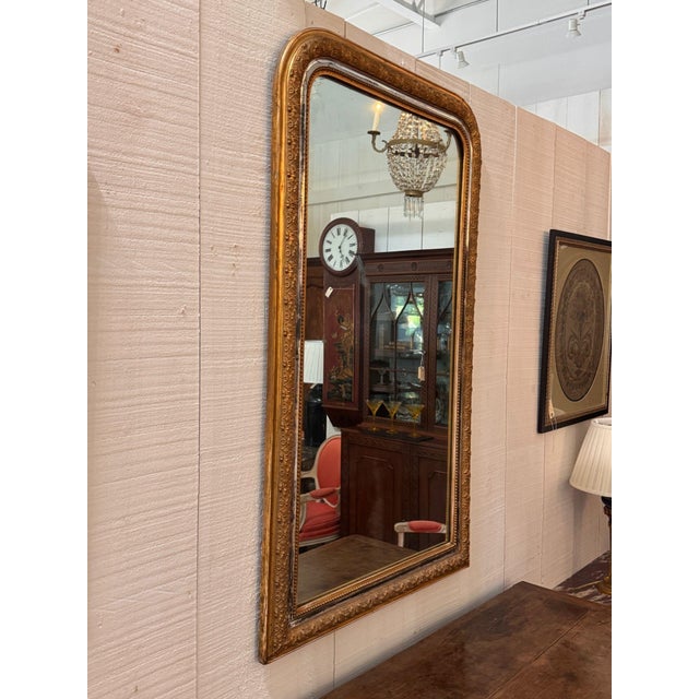 19th Century French Louis Philippe Gilt Mirror With Rounded Top For Sale - Image 6 of 6