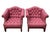 A handsome pair of vintage lounge chairs by St. Timothy Chair Co. of Hickory, North Carolina, showcasing timeless English...