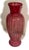 Mid-Century Modern Contemporary Ribbed Cranberry Pink Glass Vase - 16 Inches Tall For Sale - Image 3 of 10