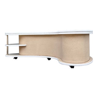 A. H. Stock "Grand Server" Boomerang Swivel-Top Coffee Table on Casters For Sale