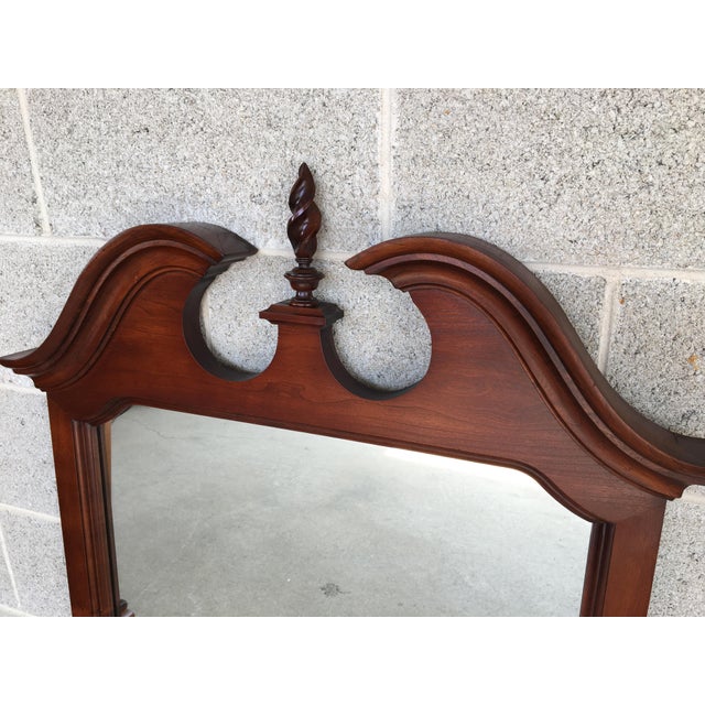 Pennsylvania House Solid Cherry Chippendale Style Flame Finial Mirror
