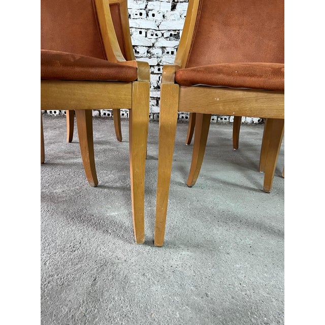 Art Deco Set of 6 Gondola Art Deco Dining Chairs, Reupholstered For Sale - Image 3 of 5